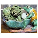 Vintage Whimsical Pottery Frog Bowl