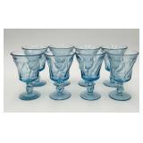 8 Fostoria Jamestown Blue Water Goblets