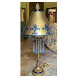 Unique Gold & Blue Fleur De Lis Table Lamp