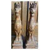 2 Very Nice Ceramic Griffin Statues