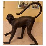 Vintage Bronze Monkey Sculpture