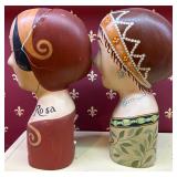 2 Vintage Hand Painted Millinery Plaster Heads