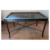 Black Leather Lacquered Coffee Table