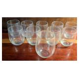 Set of 10 Stemless Wine Glasses