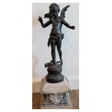 Bronze Cupid Statue on Base