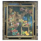 Original Oil on Canvas Painting w/ Ornate Frame
