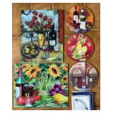 5 Glass Charcuterie Trays & Towel