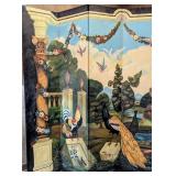 Large Hand Painted Exotic Bird 6 Panel Screen
