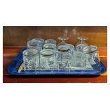 Paris Tray w/13 Bar Glasses & Spoons