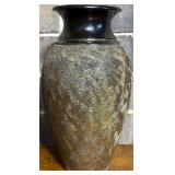 Nice Gold Colored Decorative Signed Pottery Vase