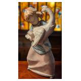 Lladro #2095 "Goose Pulling Pigtail" Figurine