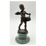Signed Moreau Bronze Cherub Drummer Figurine