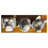 3 Resin Animal Head Figurines