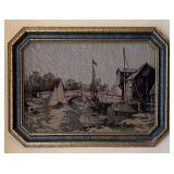 Antique La France Art Co. Framed Jacquard Tapestry