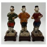 3 Vintage Ceramic Monkey Butler Figurines