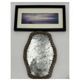 Panoramic Sunset Photo, Vintage Mirror Wall Decor