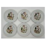 Set of 6 Rochard Limoges Wine & Cheese Plates