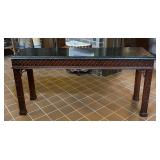 Mahogany Console Table w/ Black Marble Tile Top