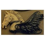 Very Nice 31" Hanging Horse sculpture