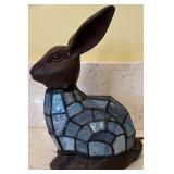 Vintage Stained Glass Tiffany Style Bunny Lamp