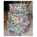Set of 3 Nesting Tapestry Hat Boxes