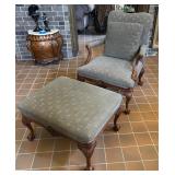 Queen Anne Style Thomasville Chair & Ottoman
