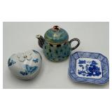 Ceramic Tea Pot, Candle & Trinket Dish
