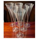 6 Trumpet Champagne Flutes