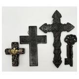 Variety of Crosses & a Key Hanging Decor