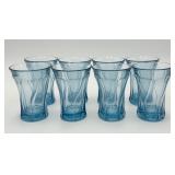 8 Fostoria Jamestown Blue Water Tumblers