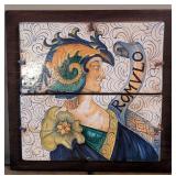 Antique Romulus HP Signed Italian Tile Art