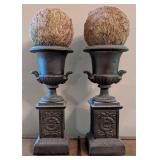 Pair of Decorative Pedestal Urns