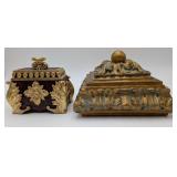 2 Decorative Lidded Boxes