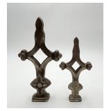 2 Iron Gothic Cross Fence Finials