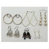 6 Pairs of Hoop & Dangle Fashion Pierced Earrings