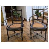 Vintage Mahogany & Rattan Grapevine Chairs