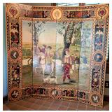 Vintage 4-Panel Hand Painted Screen 72x72