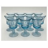 11 Fostoria Jamestown Blue Cordial Glasses