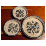 3 Vintage Stoneware Ashtrays