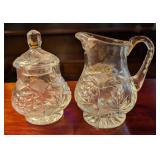 Vintage Glass Cream & Sugar