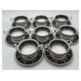 16 Pc. Wedgwood Florentine Cream Soup Cups/Saucers