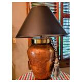 Large Copper & Brass Lamp 34"
