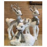 3 Pier 1 White Reindeer Winter Decor