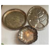 Silver Plated Trays & Center Piece