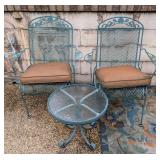 3 Piece Green Iron Patio Set