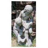 Boy & Girl Reading Statue/Water Feature 23"