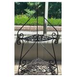 Vintage Wrought Iron Corner Shelf 52 1/2"