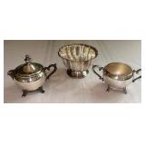Silver Plated Creamer/Sugar & Candy Dish