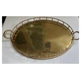 Brass Oval Serving Tray 29" x 17"