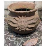 Large Planter Pot w/Happy Sun Face
